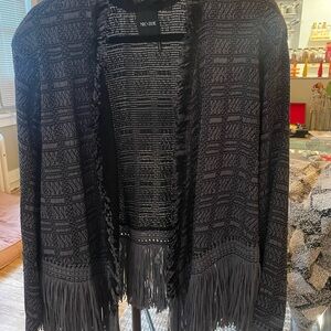 NIC+ZOE Textured Black and Gray Cape